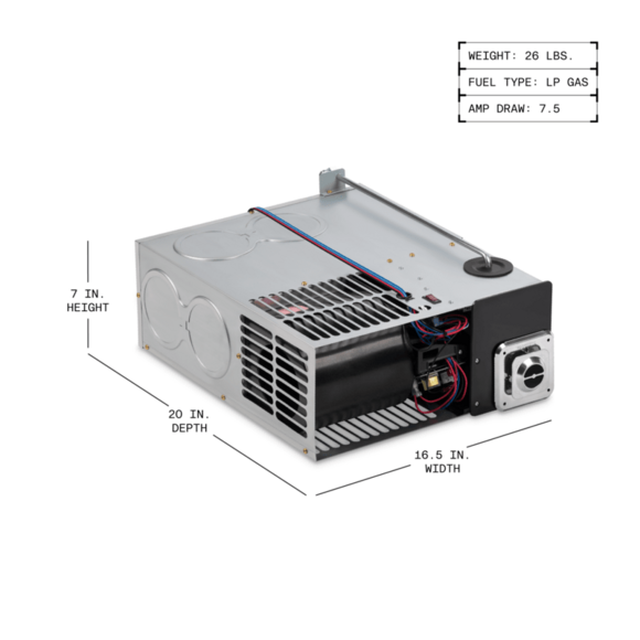Dometic™ DFMDH30121 RV Furnace – 30,000 BTU – LP Gas – Bottom Discharge – 12V DC