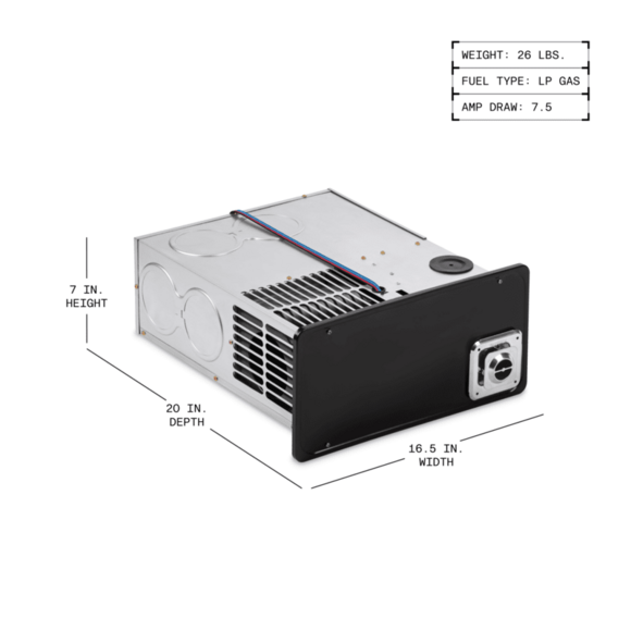 Dometic™ DFMDH30111 RV Furnace – 30,000 BTU – LP Gas – Bottom Discharge – 12V DC