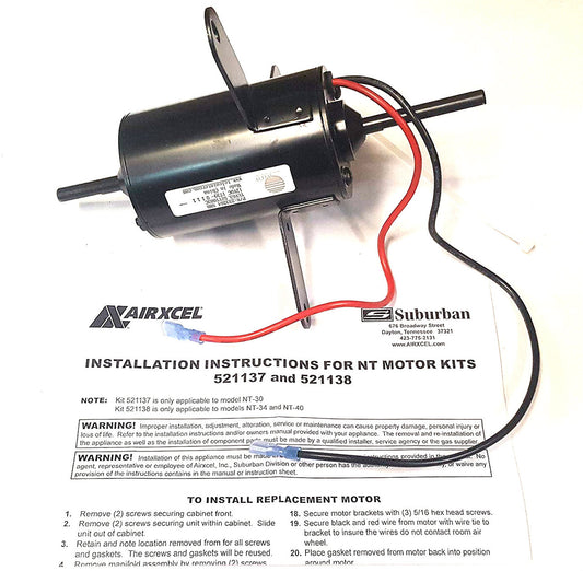 Suburban 521138 Furnace Motor – 12VDC NT-34 / NT-40 Blower Motor (Replaces 231208)